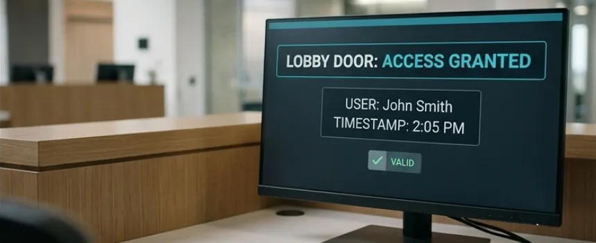 HID Signo Reader 40 installed at a modern secure entrance